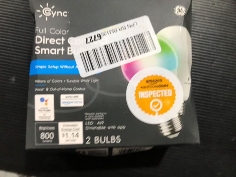 Photo 2 of 
GE CYNC Smart LED Light Bulbs, Color Changing Lights, Bluetooth and Wi-Fi Lights, Works with Alexa and Google Home, A19 Light Bulbs, 2 count (Pack of 1)