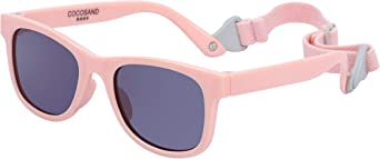 Photo 1 of COCOSAND Baby Sunglasses with Strap Square Frame UV400 Protection for Infant Baby Girl Age 0-24months