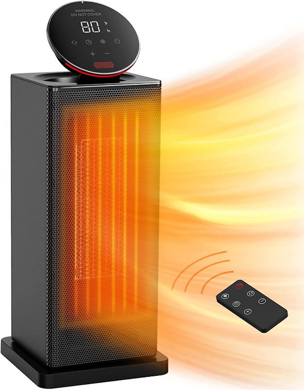 Photo 1 of 1500W Space Heater, Thermostat 90° Oscillating Electric Heater with Remote and 24H Timer, TABYIK Tower Heater for Indoor Use, Portable Heaters with...
