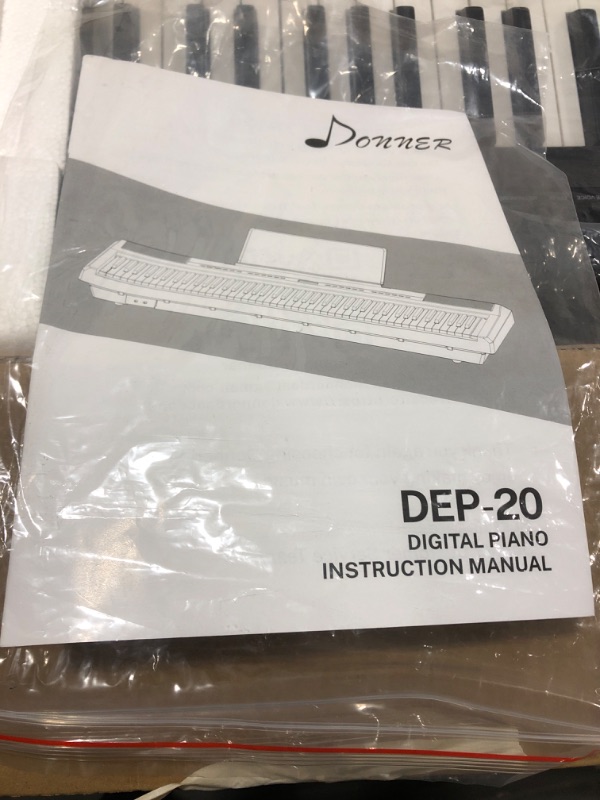 Photo 4 of Donner DEP-20 Beginner Digital Piano 88 Key Full Size Weighted Keyboard, Portable Electric Piano with Sustain Pedal, Power Supply
