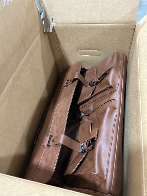 Photo 1 of Leather Messenger Bag for Men, Vintage Leather Laptop Bag Briefcase Satchel, 17.3 Inch Computer School Work Bag (Brown) Brown-17.3inch