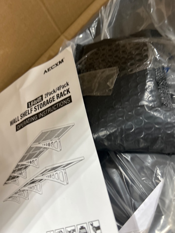 Photo 1 of Aecxm 2pack-1.64x4ft Garage Storage Rack Floating Wall Shelves Garage Shelves Heavy Duty Sturdy Wall Shelves Wall Mounted Shelves (Black) 1.64x4ft-2Pack Black