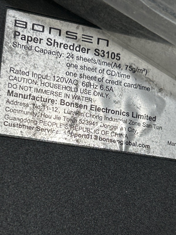 Photo 3 of BONSEN Heavy Duty Paper Shredder, 24-Sheet Cross-Cut Shredder, 40-Min Continuous Running Time, Commercial Grade Shredder for Office, 7.9-Gallon Big Basket, 58dB Super Quiet, P-4 High Security (S3105) 2 4-Sheet Cross-Cut