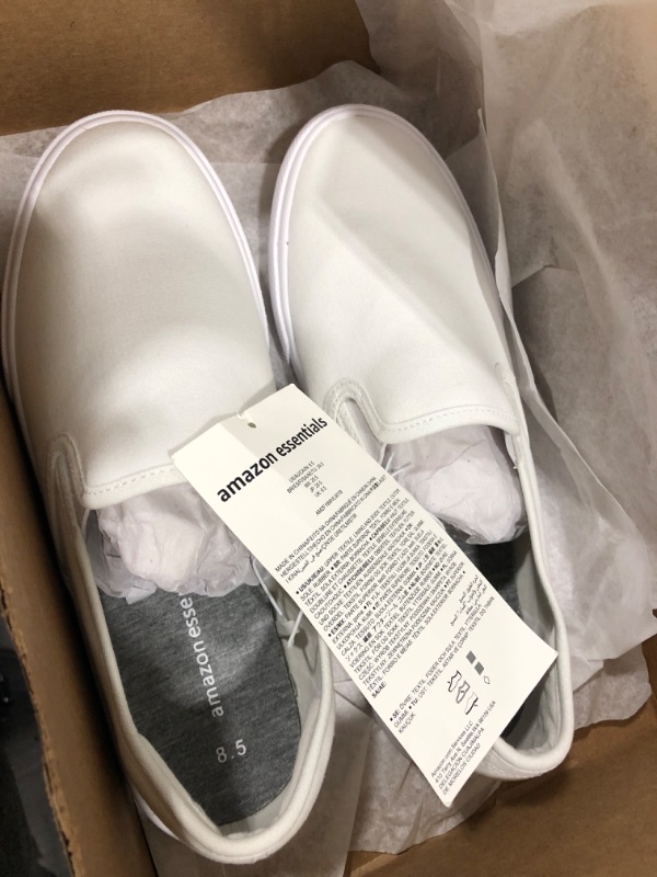 Photo 1 of AMAZON ESSENTIALS WHITE SLIP OBN SHOES SIZE 8.5 