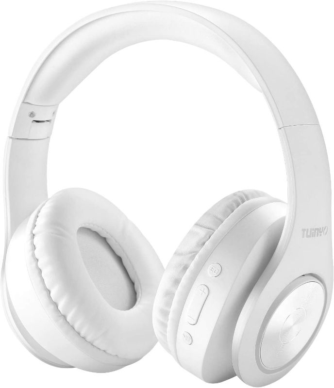 Photo 1 of Bluetooth Headphones Wireless,TUINYO Over Ear Stereo Wireless Headset 40H Playtime with deep bass, Soft Memory-Protein Earmuffs, Built-in Mic Wired Mode PC/Cell Phones/TV-White
