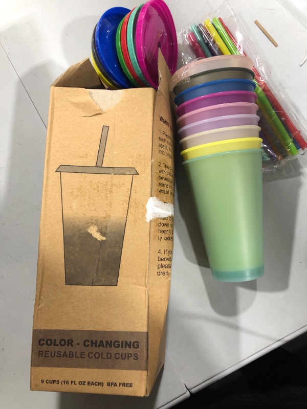 Photo 1 of Color Changing reusable cups with lids