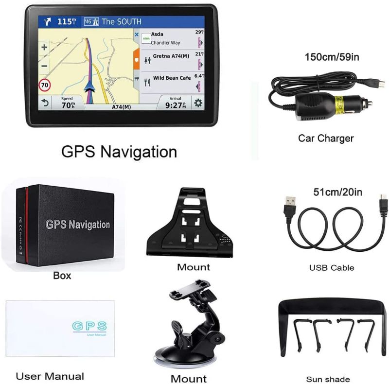 Photo 1 of GPS Navigation for Truck RV Car, (7 INCH),Latest 2022 Map (Free Lifetime Updates) Turn-by-Turn Voice and Lane Guidance, Speed and Red Light Warning
