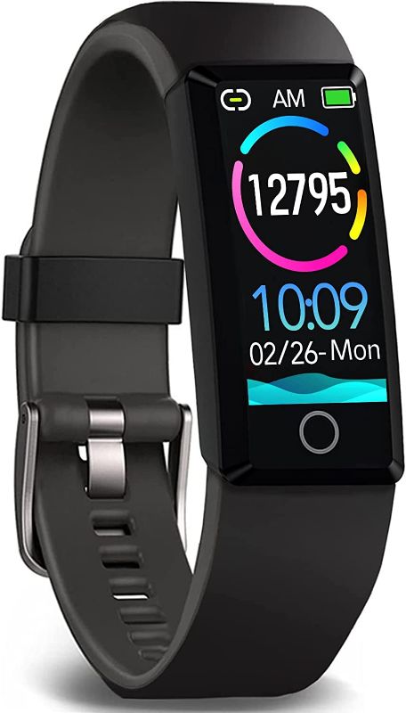 Photo 1 of MorePro Fitness Tracker,24/7 Heart Rate Blood Pressure Monitor Smart Watch with Step Calorie Counter, Pedometer Watch Activity Tracker with IP68 Waterproof Sleep Tracking for Men Women Black
