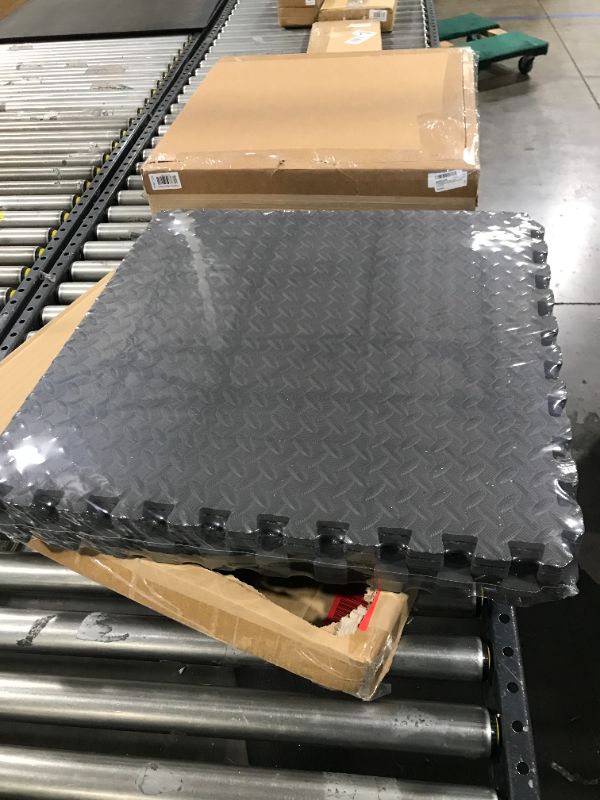 Photo 2 of Amazon Basics Foam Interlocking Exercise Gym Floor Mat Tiles - 6-Pack, 24 x 24 x .5 Inch Tiles (24 sqft)