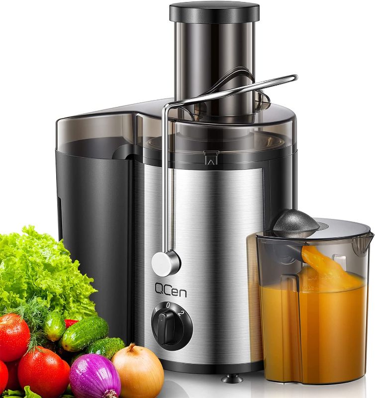 Photo 1 of Juicer Machine, 500W Centrifugal Juicer Extractor with Wide Mouth 3” Feed Chute for Fruit Vegetable, Easy to Clean, Stainless Steel, BPA-free, by QCen Silver