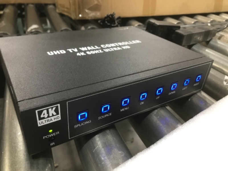 Photo 2 of LINK-MI 4K60 UHD Video Wall Controller 2x2 1x2 2x1 1x3 3x1 1x4 4x1 TV Wall Processor for 4 TV Splicing Display Support 3840x2160@60Hz HDMI DP Inputs and Rotate 90 Degree for Portrait Mode Screens