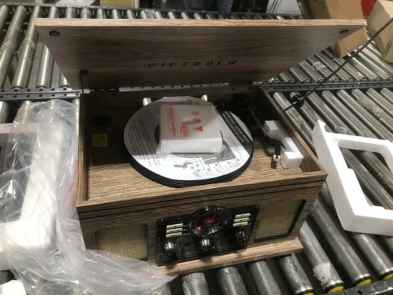 Photo 2 of  Victrola 6-in-1 Nostalgic Bluetooth Record Player with 3-speed Turntable - Farmhouse Oatmeal 