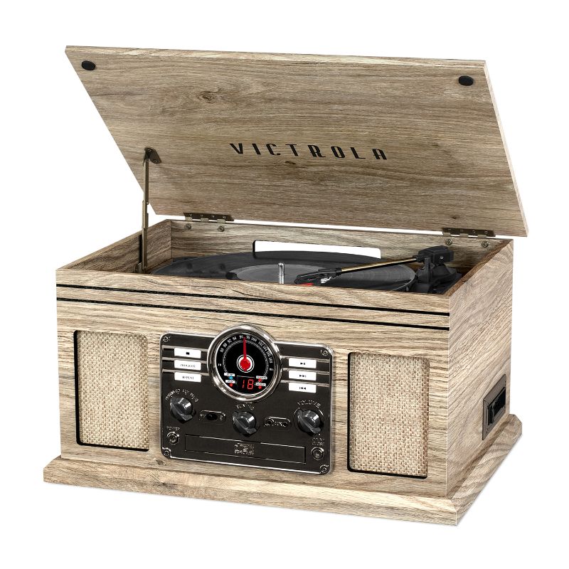 Photo 1 of  Victrola 6-in-1 Nostalgic Bluetooth Record Player with 3-speed Turntable - Farmhouse Oatmeal 