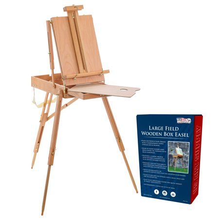 Photo 1 of  US ART SUPPLY CORONADO Large Field Wooden Box Easel 12 Storage Drawer Painting 
