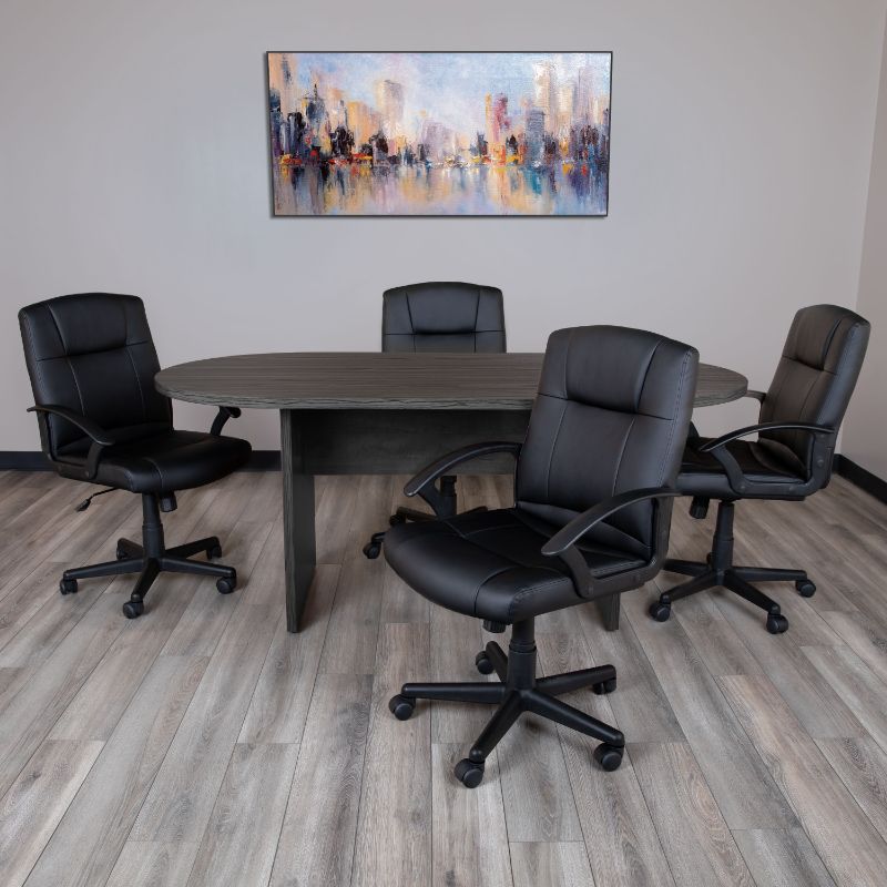 Photo 1 of Flash Furniture Jones 6 Foot (72 Inch) Oval Conference Table in Rustic Gray
