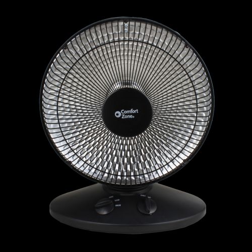 Photo 1 of Comfort Zone 700/1000-Watt Oscillating Parabolic Dish Radiant Electric Portable Space Heater Black
