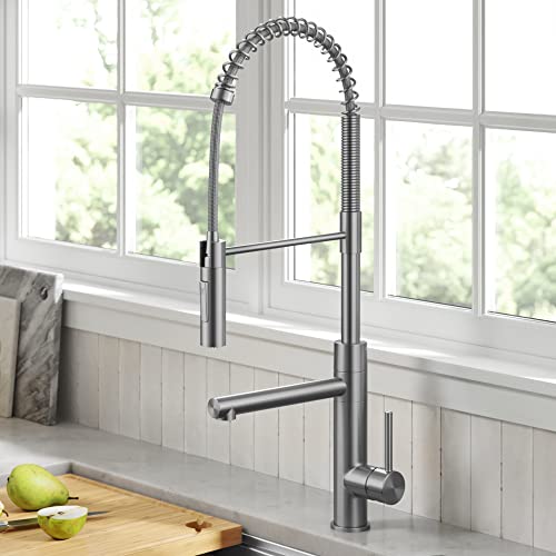 Photo 1 of  Kraus Artec Pro Commercial Style Pull-Down Single Handle Kitchen Faucet with Pot Filler in Spot Free Stainless Steel 