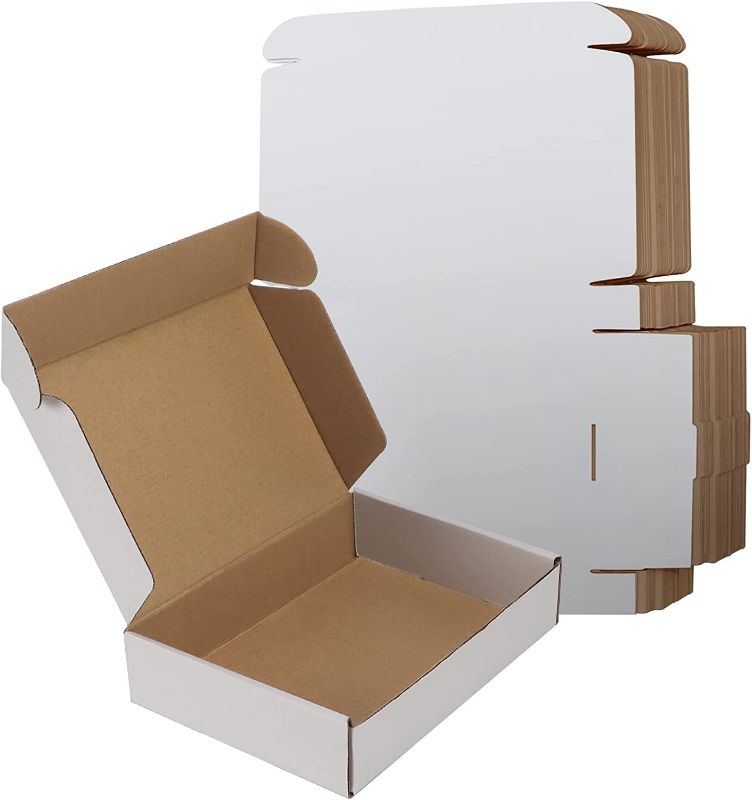 Photo 1 of  Shipping Boxes 9x6x2 Small White Corrugated Cardboard Box, 25 Pack