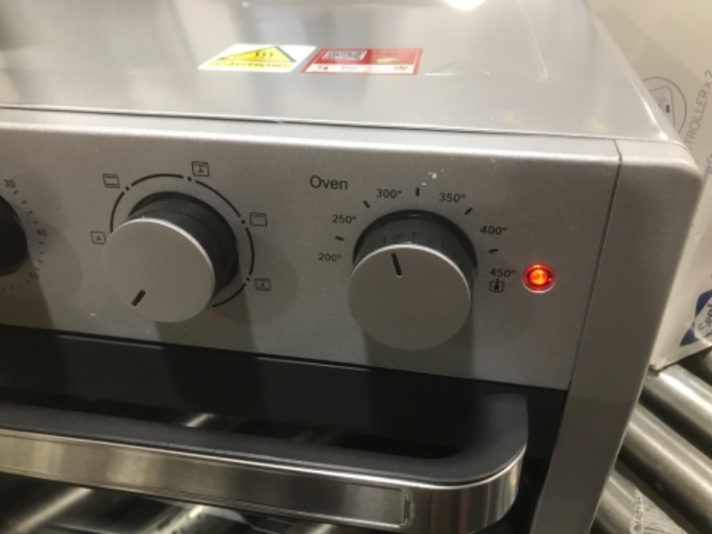 Photo 2 of  WEESTA KA23W 24 Quart Large Countertop Air Fryer Convection Oven Combo, Silver - 18.96 