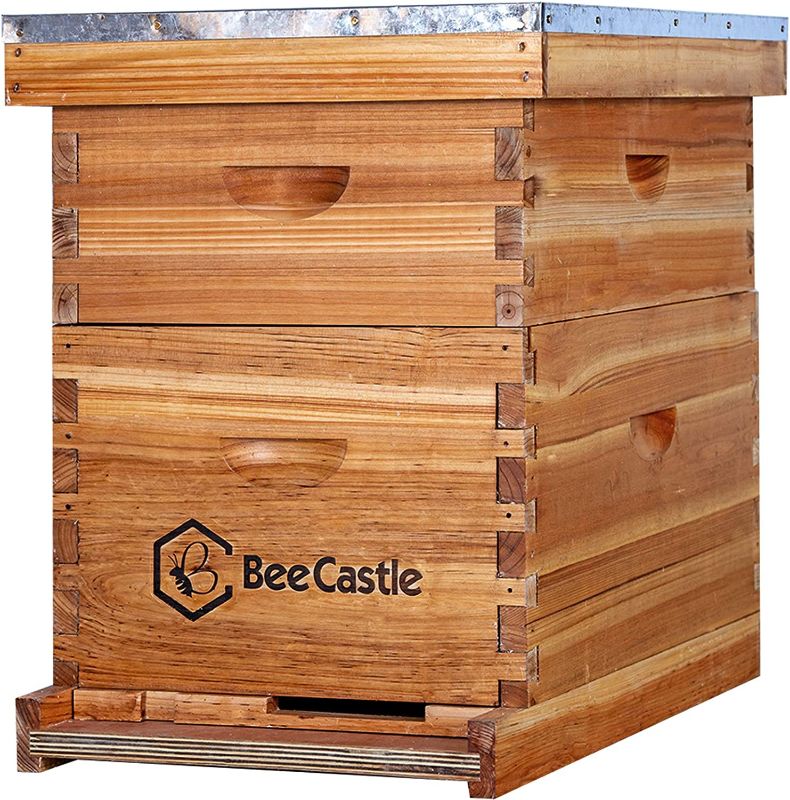 Photo 1 of  8 Frame Bee Hive Complete Beehive Kit, 100% Beeswax Coated Bee Hive Includes Frames and Beeswax Coated Foundation Sheet (2 Layer) 