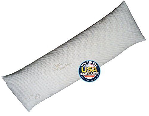 Photo 1 of  Snuggle-Pedic Full Body Pillow with Shredded Memory Foam Cooling Bamboo Cover Kool-Flow Tech Fits 20x54 Pillowcase White 