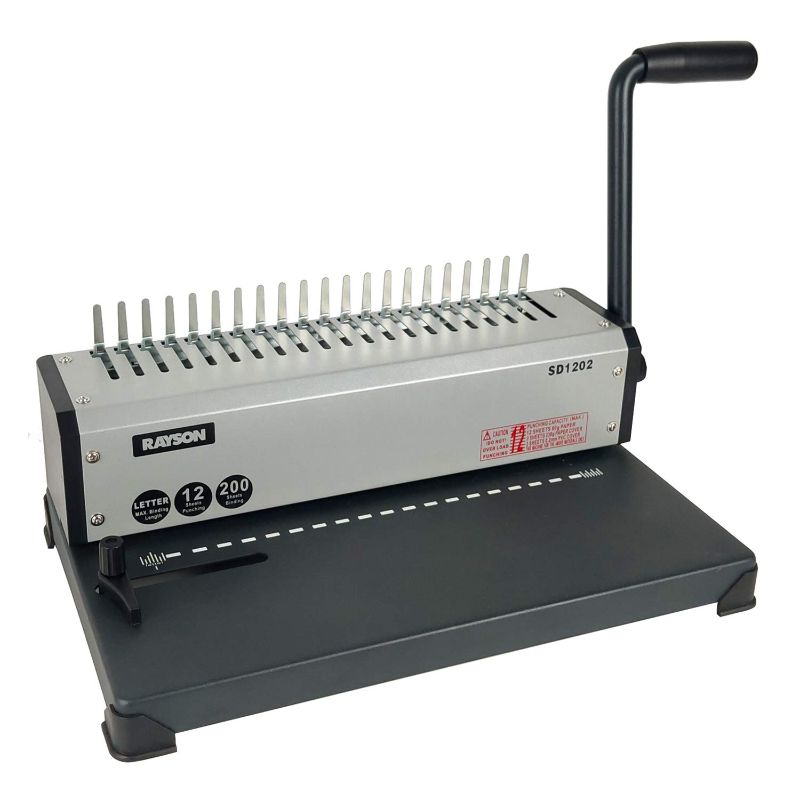 Photo 1 of  RAYSON SD1202 Comb Binding Machine, 19 Holes, Max Punching Letter Size, with Comb Set Binder for Daily Binding 