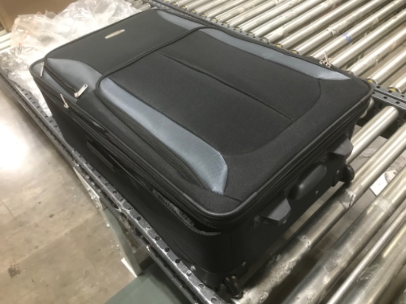Photo 2 of  Rockland Journey Softside Upright Luggage Set, Black/Gray, 4-Piece (14/19/24/28) 