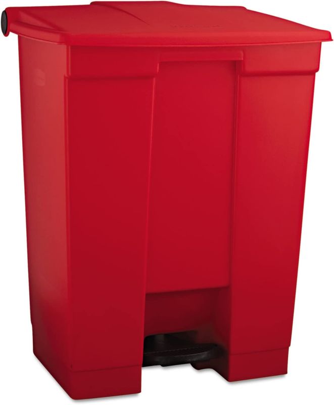 Photo 1 of  Rubbermaid 18 Gallon Step-On Waste Container, Red 