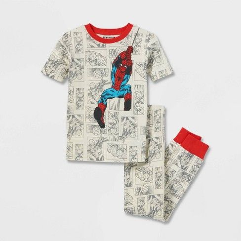 Photo 1 of Boys' Marvel Spider-man 2pc Snug Fit Pajama Set - White SIZE 6