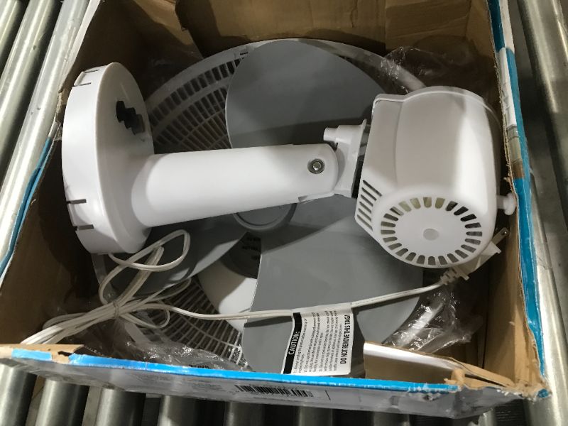 Photo 1 of 16 in. White Oscillating Table Fan with Adjustable Tilt