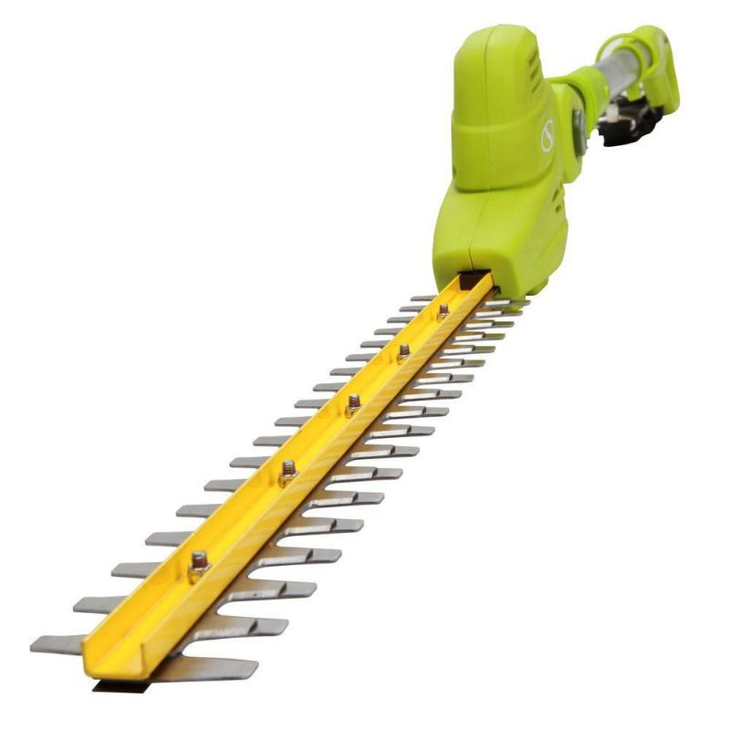 Photo 1 of 18 in. electric telescoping pole hedge trimmer | sun joe sjh901e 18-inch outdoor
