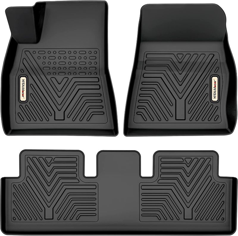 Photo 1 of YITAMOTOR Floor Mats Compatible with Tesla Model 3, Custom Fit Floor Liners for 2017-2022 Tesla Model 3, 1st & 2nd Row All Weather Protection
