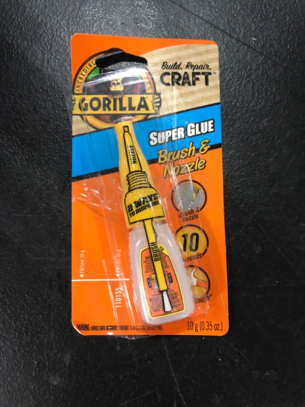 Photo 2 of Gorilla Super Glue, Brush & Nozzle - 10 g