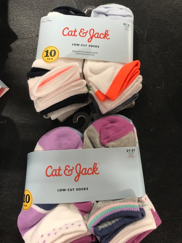 Photo 1 of [Size 2-3T] 2 Packs--Toddler 10pk Low Cut Socks - Cat & Jack™
