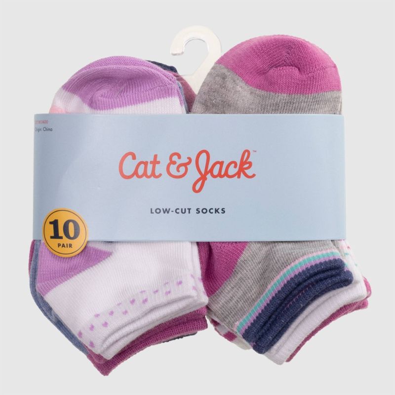 Photo 2 of [Size 2-3T] 2 Packs--Toddler 10pk Low Cut Socks - Cat & Jack™
