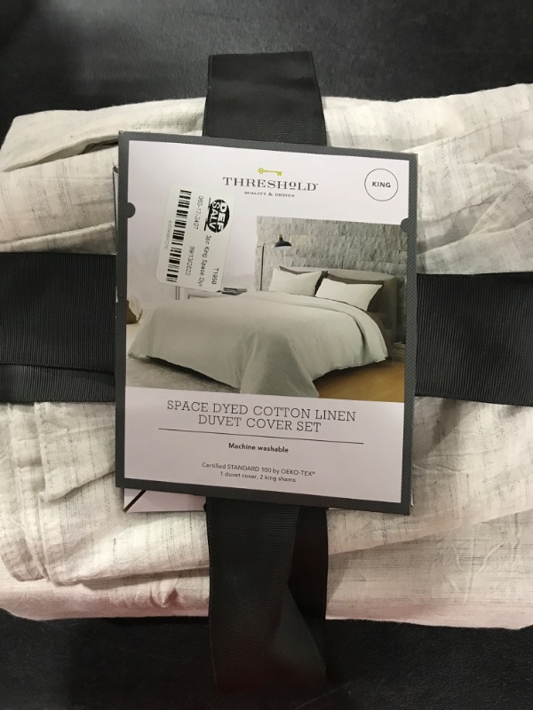 Photo 2 of [King] Space Dyed Cotton Linen Duvet Cover & Sham Set - Threshold™