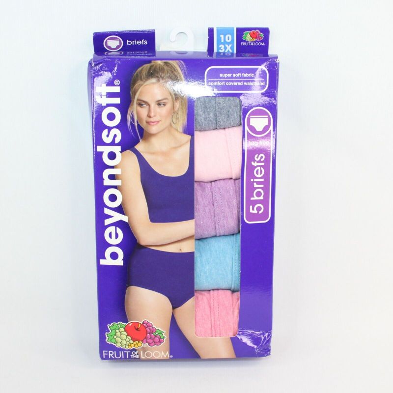 Photo 1 of [Size 10] Fruit Of The Loom Womens Soft Brief- 5 Pairs
