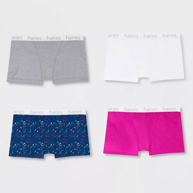 Photo 1 of [Size 6] Hanes Premium Women's 4pk Boyfriend Cotton Stretch Boxer Briefs