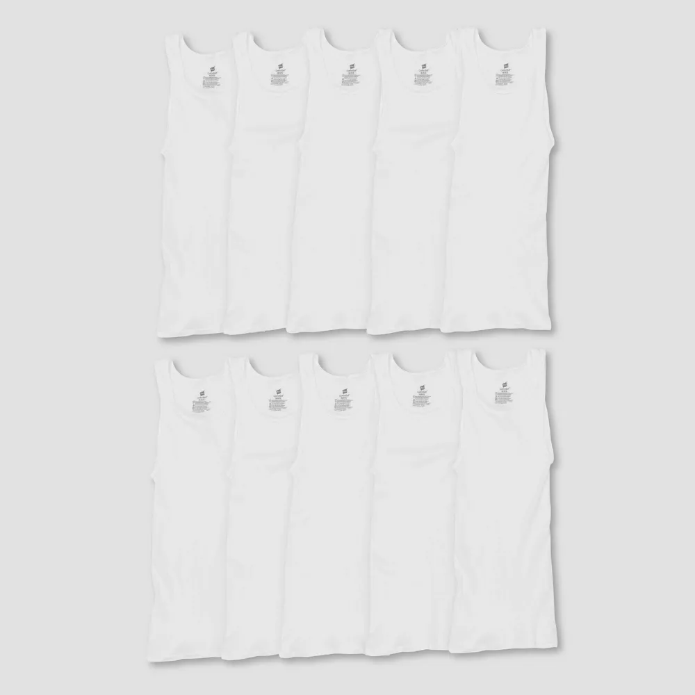 Photo 1 of [Size S] 10 Pack Hanes Tagless Tanks-White