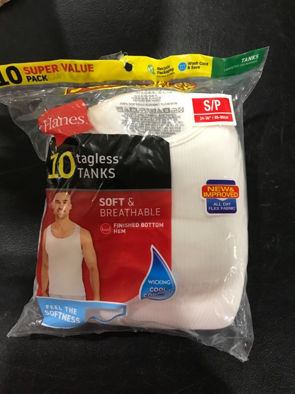 Photo 2 of [Size S] 10 Pack Hanes Tagless Tanks-White