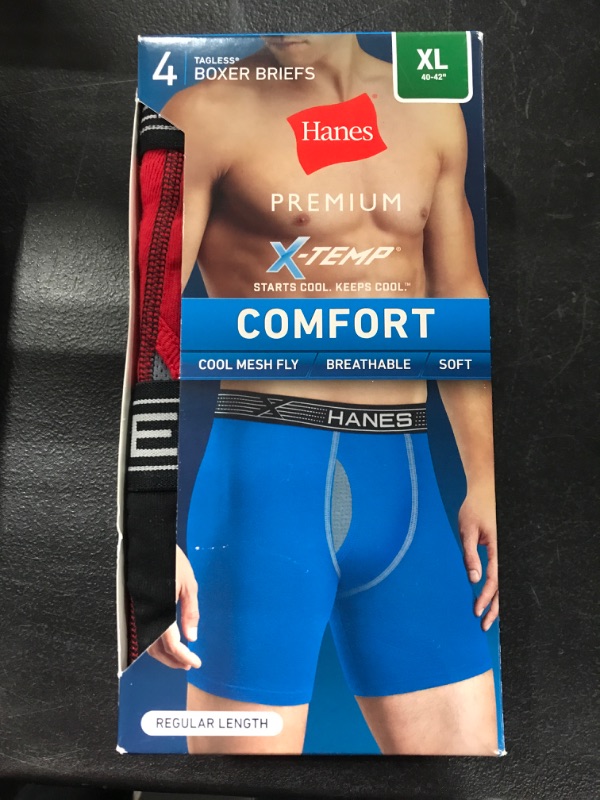 Photo 2 of [Size XL] Hanes Premium Men's 4pk Xtemp Boxer Briefs

