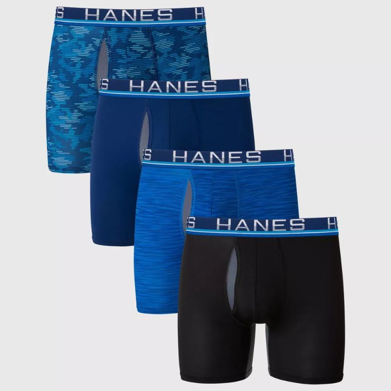 Photo 1 of [Size L] Hanes Premium Men's Xtemp Total Support Pouch 3+1 Boxer Briefs

