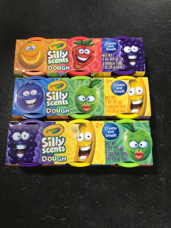 Photo 1 of [3 Pack] Crayola Silly Scents Dough [Scents Vary between- Blueberry, Strawberry, Banana, Grape and Orange]