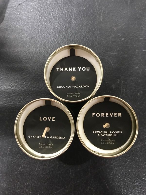 Photo 2 of [3 Pack] Tin Candles [Forever, Love and Thank You]
