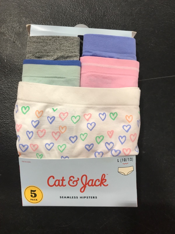 Photo 2 of [Size L-10/12] Girls' 5pk Heart Seamless Hipster - Cat & Jack™