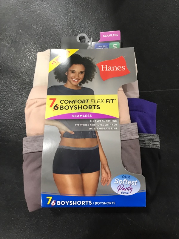Photo 2 of [Size S] Hanes Women's 6pk Comfort Flex Fit Seamless Boy Shorts - Colors May Vary

