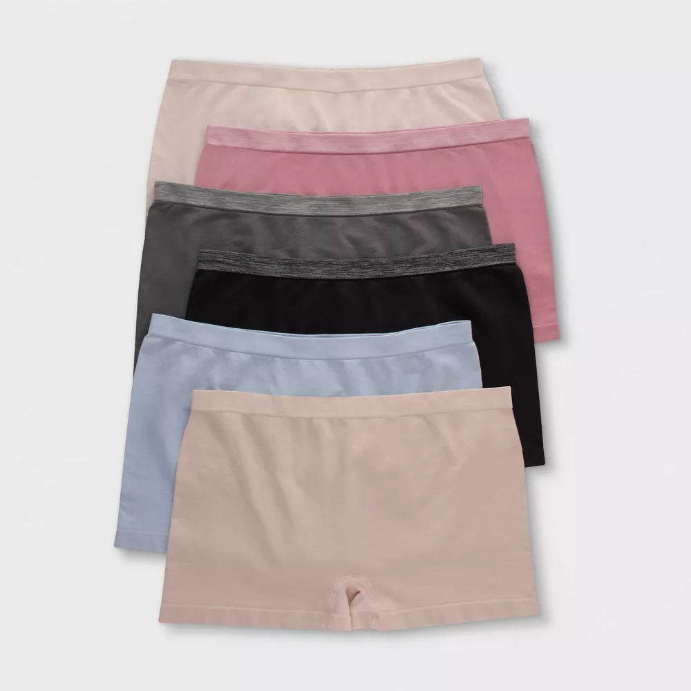 Photo 1 of [Size L] Hanes Women's 6pk Comfort Flex Fit Seamless Boy Shorts - Colors May Vary


