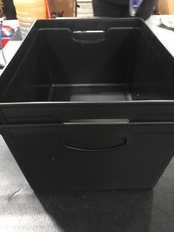 Photo 1 of [2 Pack] Large Plastic Bins with Handles- Black