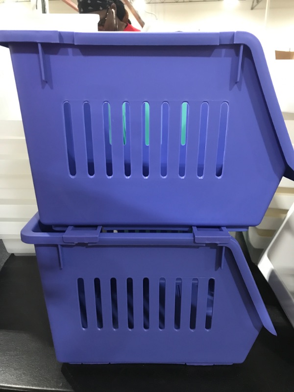 Photo 2 of [2 Pack] Stackable Organizer- Blue