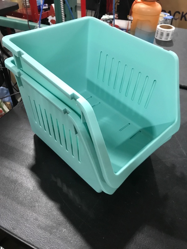 Photo 1 of [2 Pack] Stackable Organizer- Teal